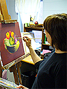 Adult painting still life.